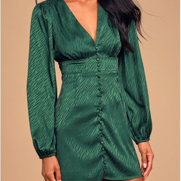emerald green long sleeve dress short Tera Velvet Long Sleeve Corset Mini Dress in Emerald Green main image 0